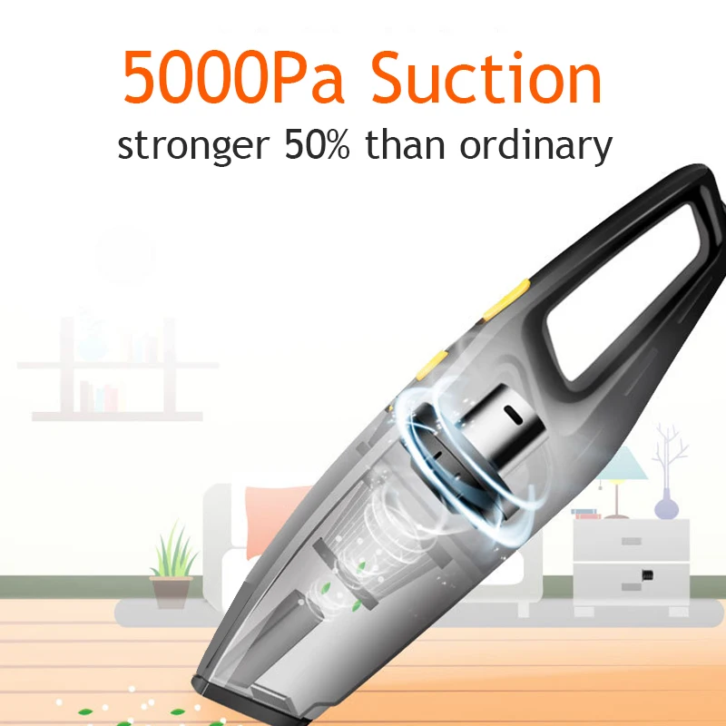 Автомобильный пылесос DC 12V 120W 5000 PA всасывание влажное и сухое использование с