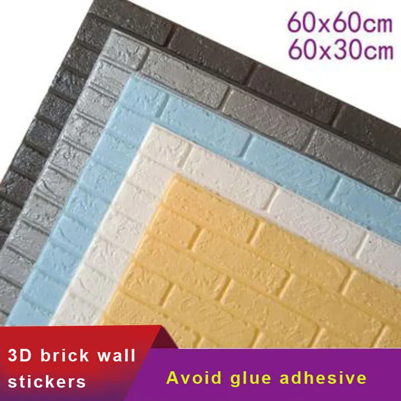

Green brick wall plaster 3D wall paqper kindergarten living room anti-collision waterproof foam self-adhesive wallpaper