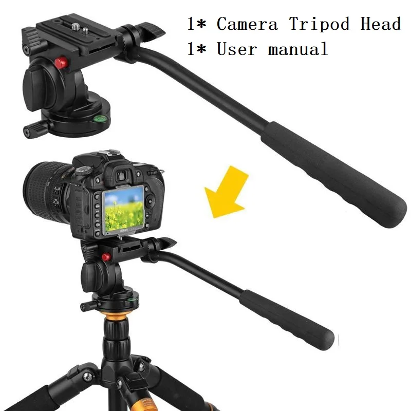 

KINGJOY KH-6750 Flexible Aluminum Camera Tripod Head Fluid Video Tripod Head for Canon, Nikon and Other DSLR Cameras with 1/4 in
