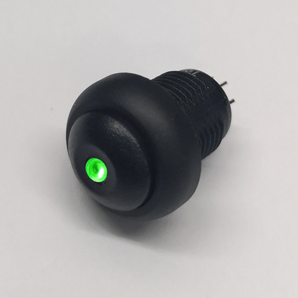 12 мм точечный светодиодный черный фиксатор или мгновенный 12 мм IP67 Водонепроницаемый кнопочный Электрический переключатель