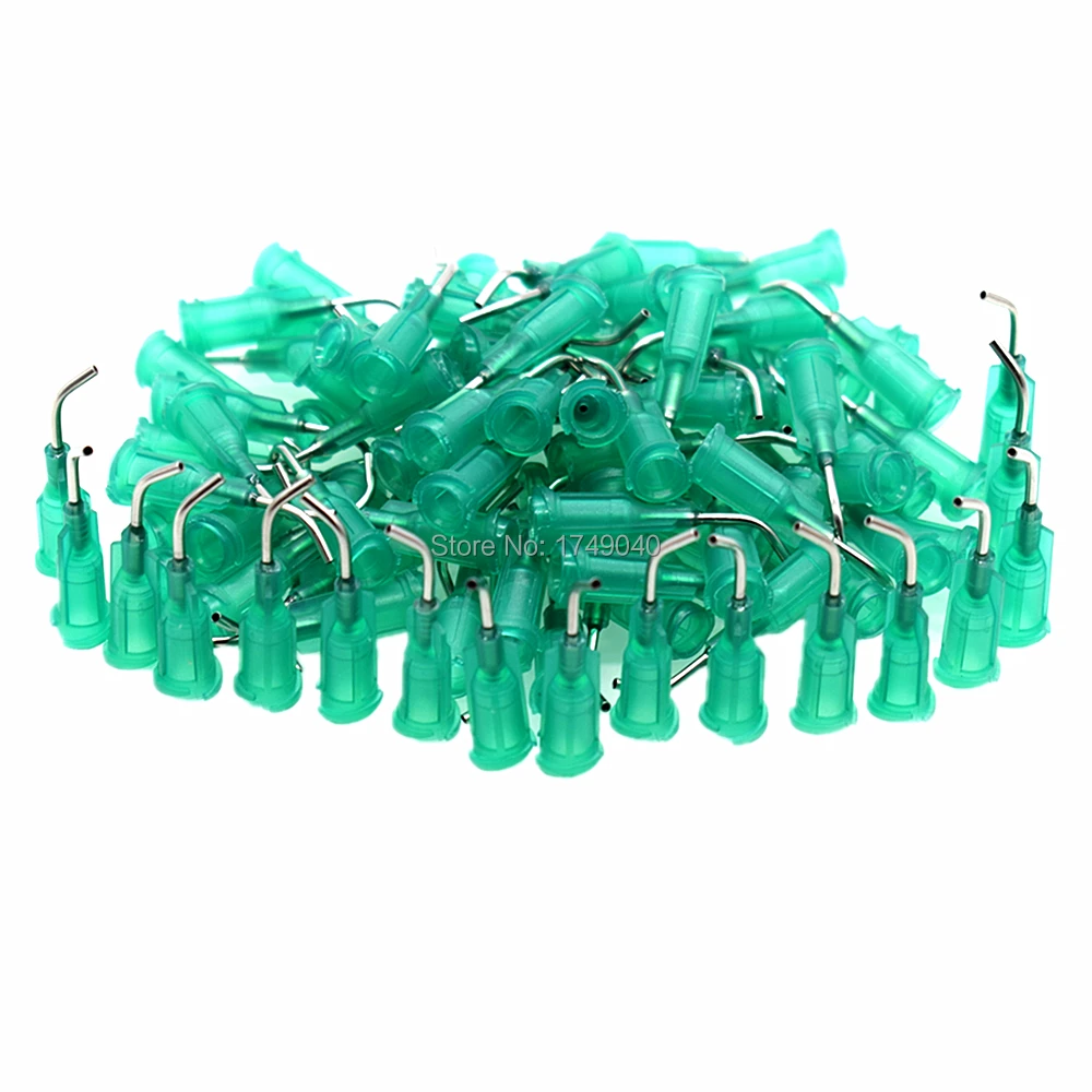 

100 Piece Bent Dispensing Needle Tips Glue Sealants 18G Needle Blunt Tips Glue Adhesive Dispenser 45 degree Bent Tapered Needles