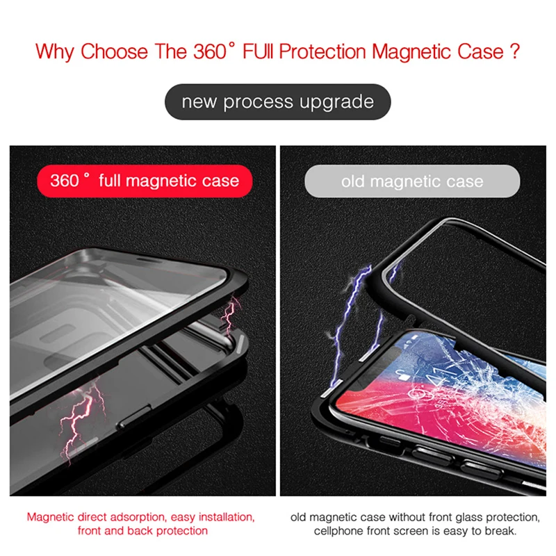 Двусторонняя магнитная защита 360 для huawei Honor 8X Max 9X Pro закаленное переднее стекло 10