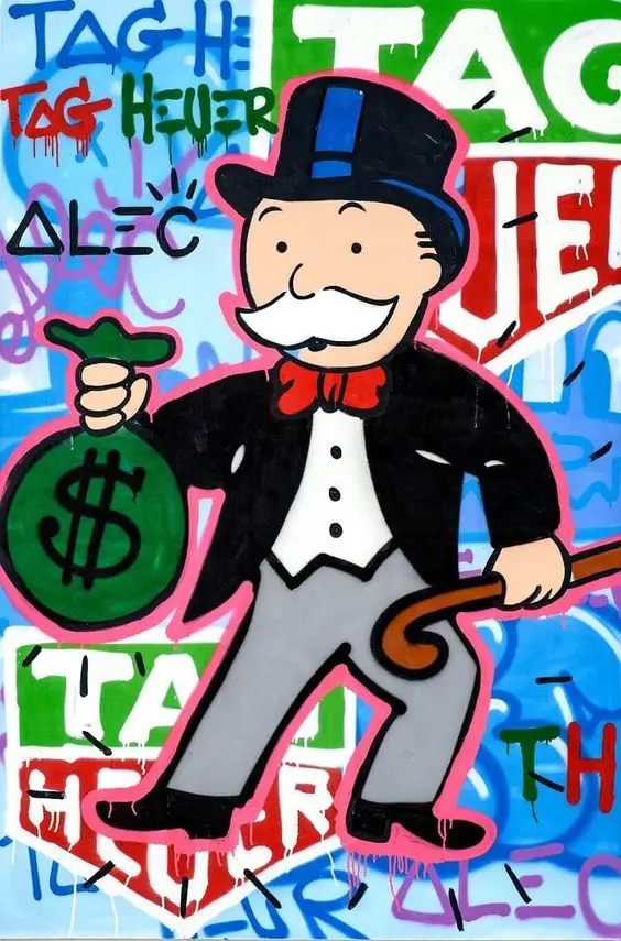 Ручная роспись Alec монополистирующее граффити искусство богатый человек