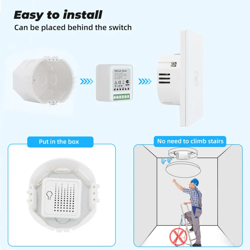 

16A Tuya WiFi Mini DIY Smart Switch LED Light Smart Life Push Module Voice Relay Timer Work With Alexa Google Home