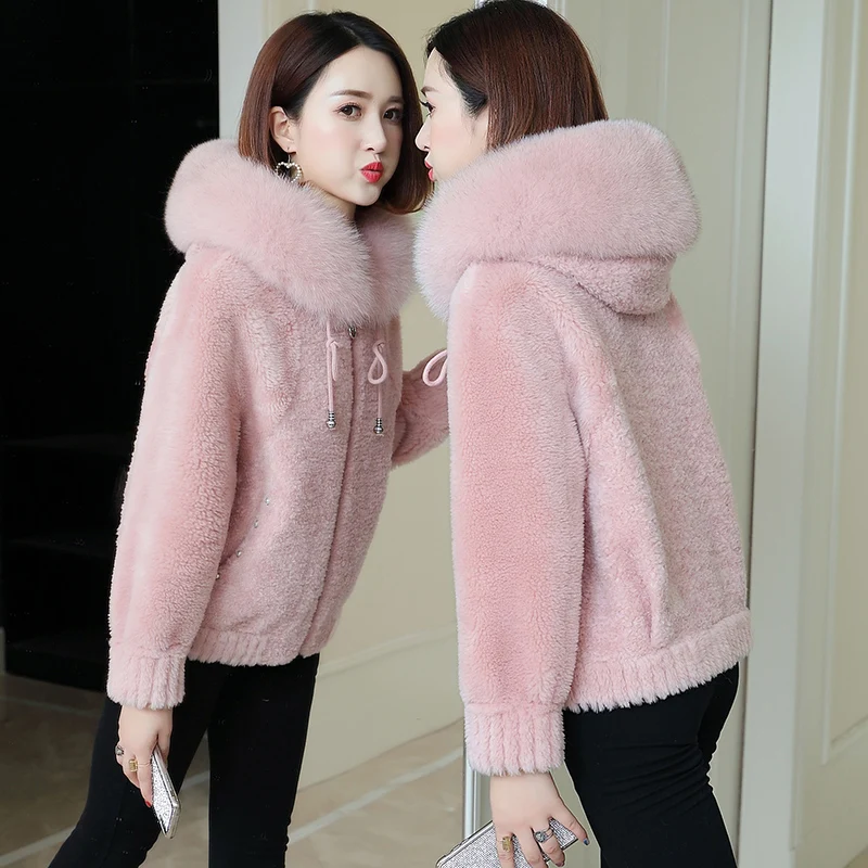 100% шерстяная куртка для стрижки овец зимнее женское пальто с натуральным мехом