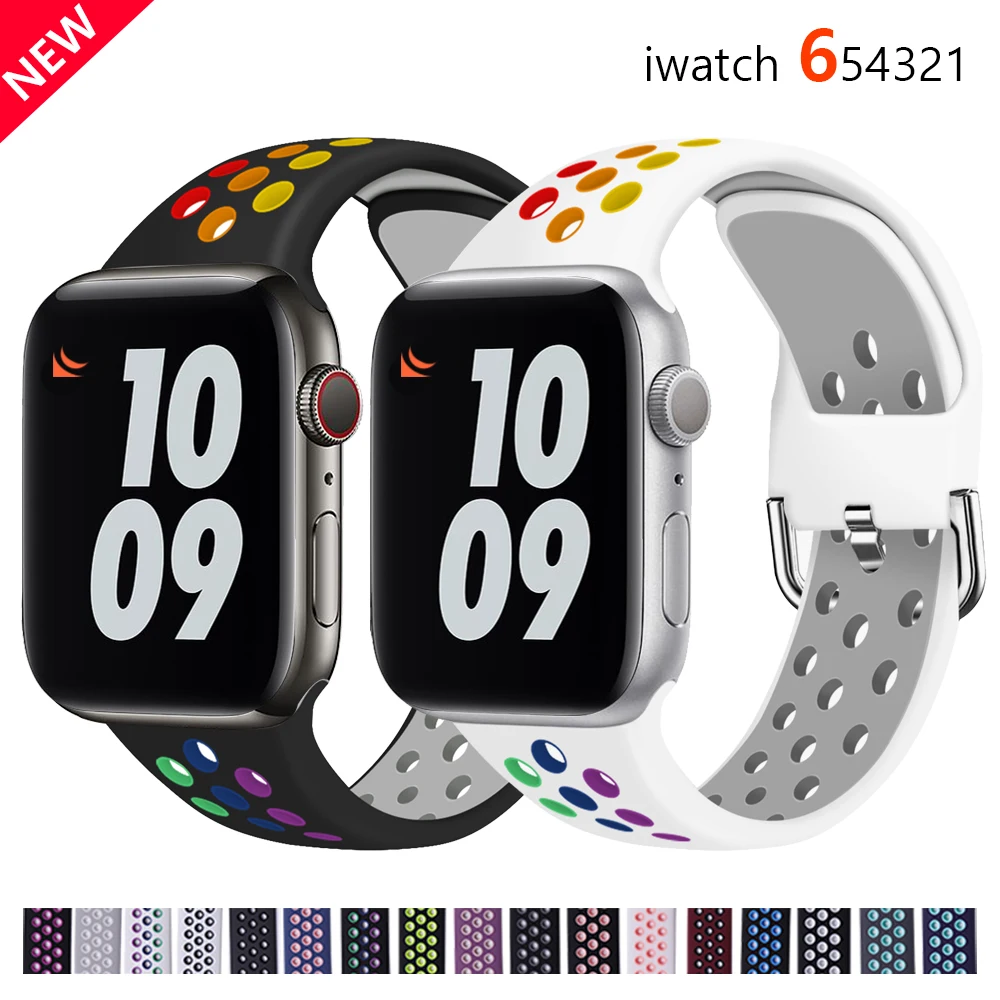 Ремешок силиконовый для Apple watch band 40 мм 44 мм/42 мм/38 спортивный браслет iWatch series 5 4 3 2 38