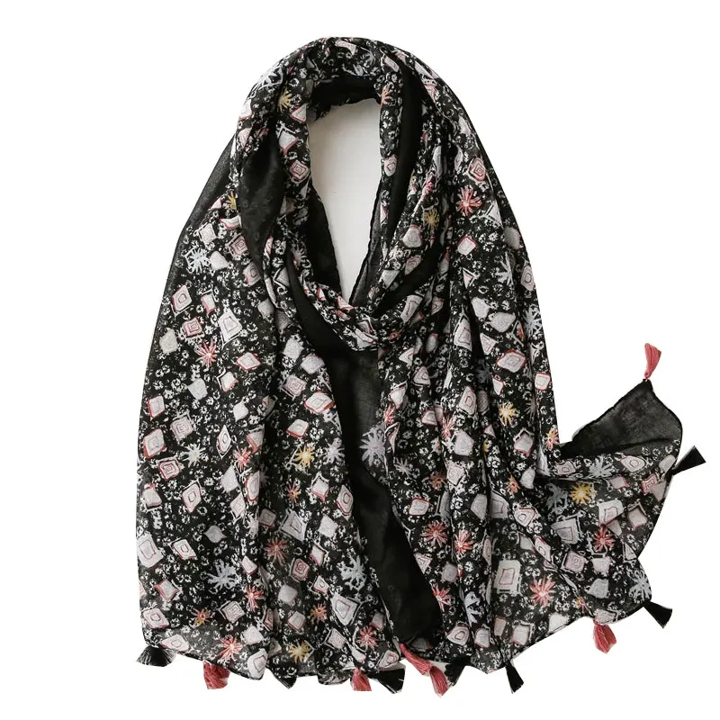 

2022 Luxury brand Soft cotton Handfeeling scarves Summer Women Shawl Printing Hijab Scarf Wholesales Pashmina Female Bandana