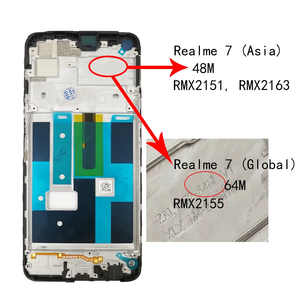 middle frame for oppo realme 7 rmx2151 rmx2163 rmx2155 middle frame housing cover bezel plate faceplate replacement frame free global shipping