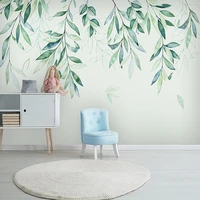 custom photo wallpaper for bedroom walls 3d hand painted plant green leave large mural dining room living papel de parede tapety