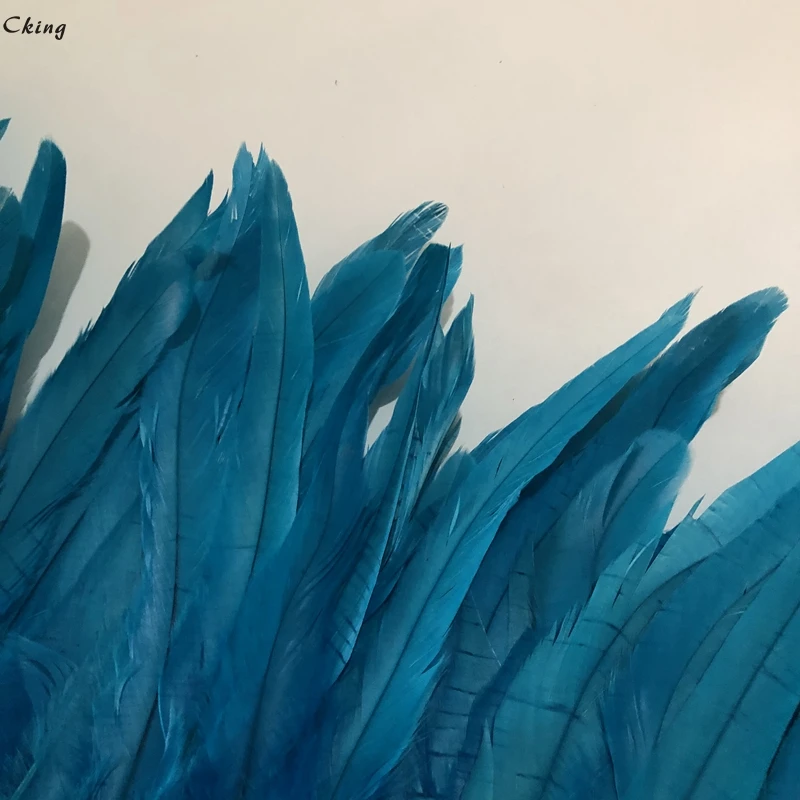 15-20 см оболочка перо отделка Бирюзовый синий окрашенные настоящие и натуральные