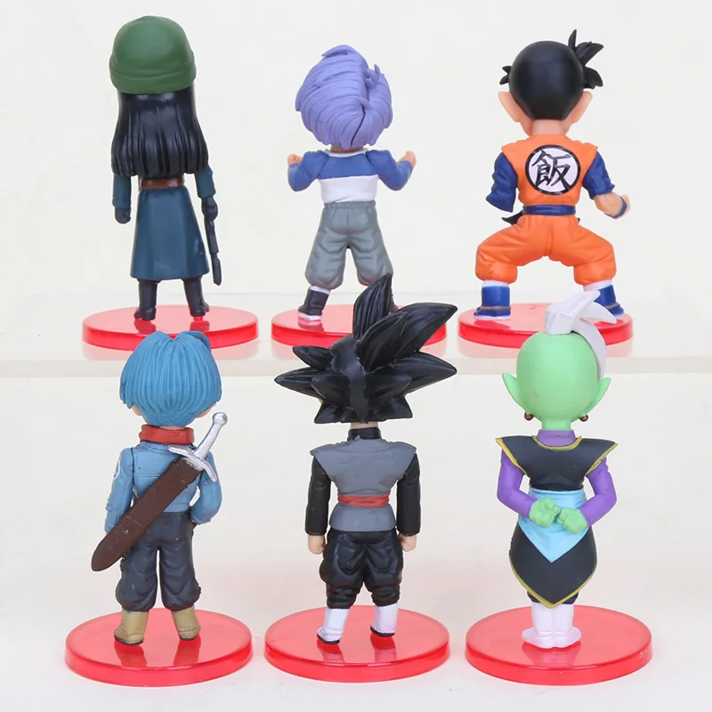 6 шт./компл. 6 см Dragon ball Acion рисунок Сон Гоку черный Мужские Шорты для купания Zamasu Модель ПВХ фигуркы игрушки Рождественский подарок