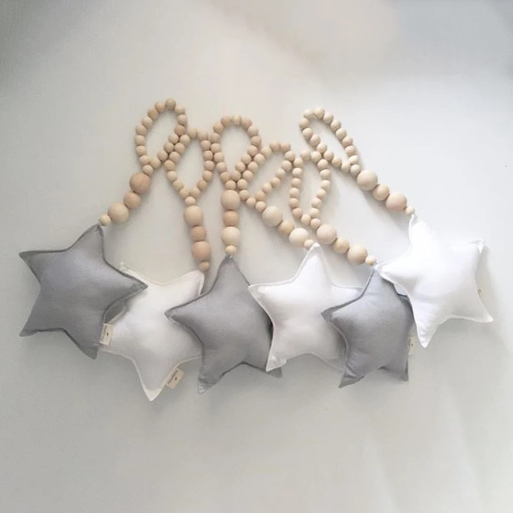 Скандинавская детская комната любовь Луна Звезда в форме хлопковая подвесная