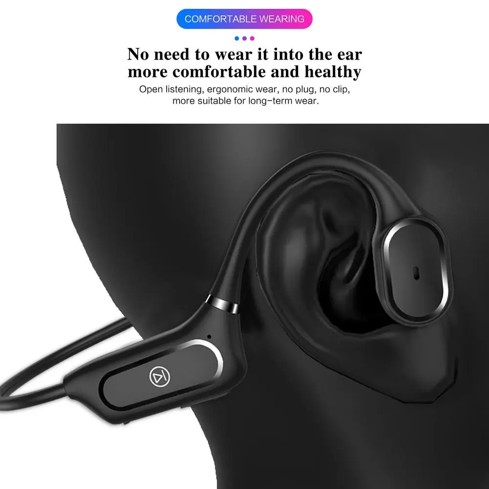 

Bone Conduction Headphones Bluetooth Wireless Waterproof Comfortable Wear Open Ear Hook Light Weight Sports Earphones