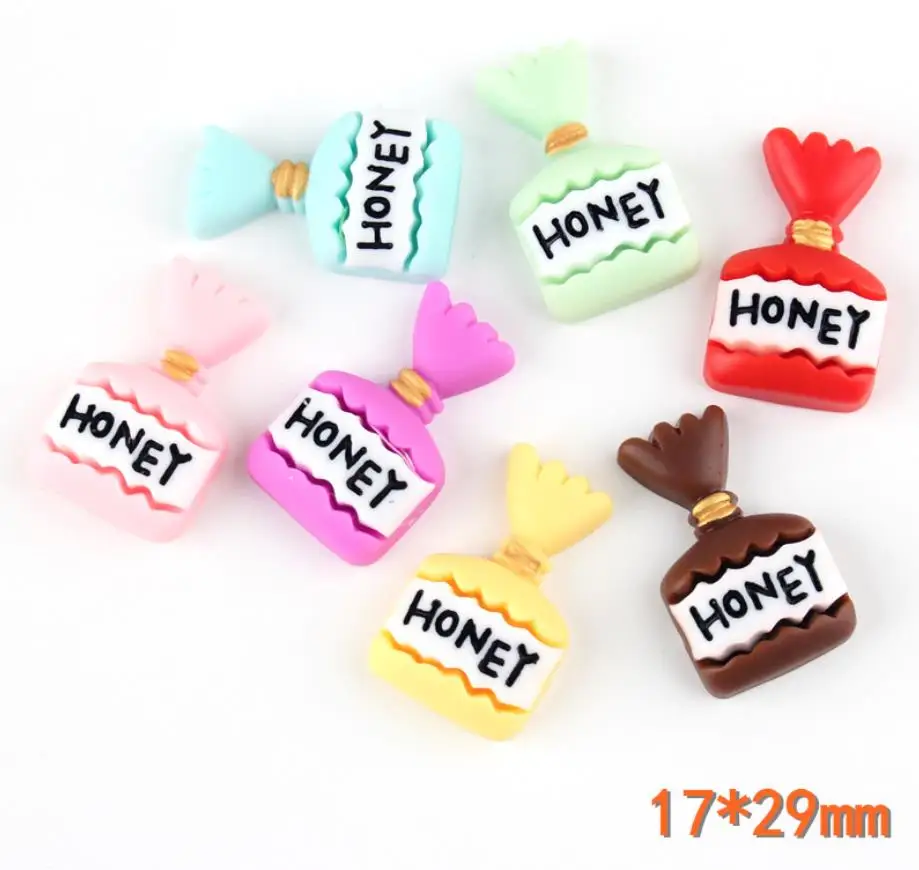 Каваи милый мед конфеты Молоко резиновые кабошоны из Смолы Миниатюрная еда DIY