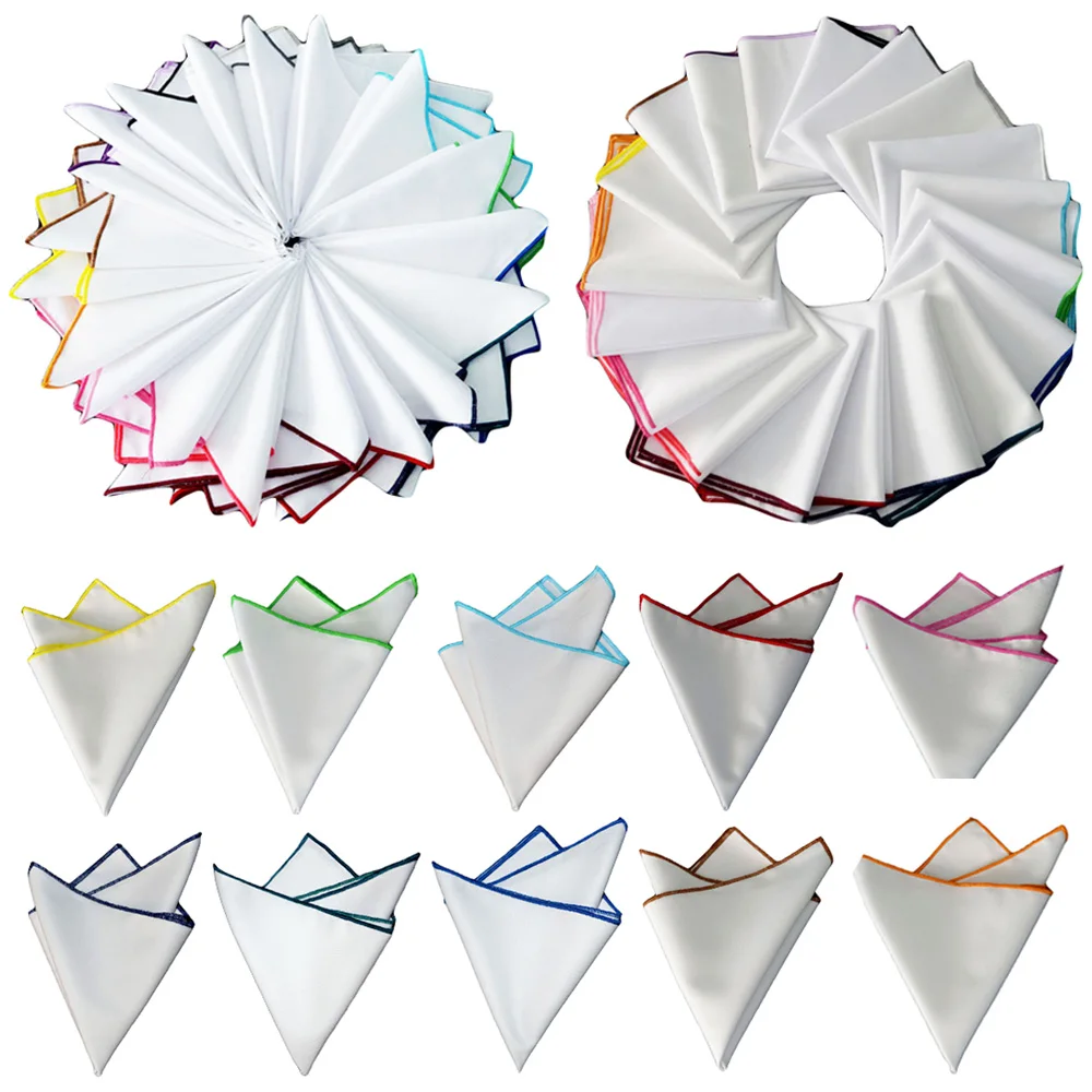 Мужской Карманный платок для костюма стильный красочный рулонный белый носовой