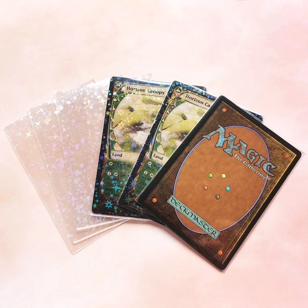 100PCS/BAG Laser Little Star Flashing Card Clear Sleeves Korea Idol Photo Holographic Protector Trading Shield Magic Cover | Спорт и