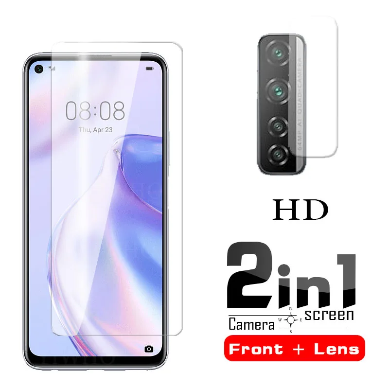 Закаленное стекло 2 в 1 для Huawei P40 Lite 5G защита экрана E пленка объектива камеры Huwei