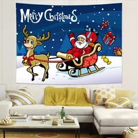 christmas sled car santa claus tapestry wall hanging tapestry canvas on the wall nightmare before christmas xmas home decoration