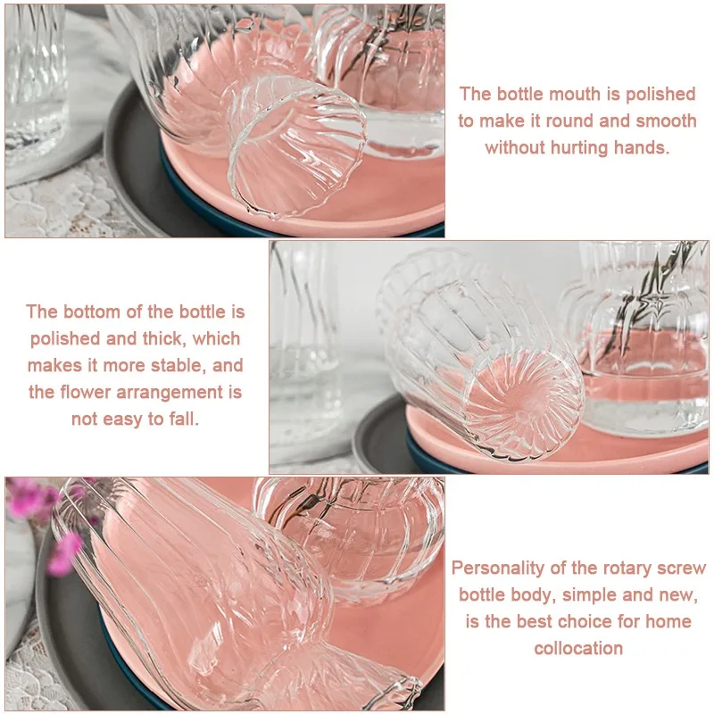 

Home Decor Glass Vase Nordic Minimalist Transparent Glass Small Vase Flower Bottle Stylish Vases Glass Home Wedding Decoration