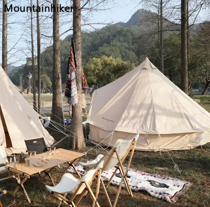 Billig Outdoor Baumwolle Camping Zelt Fmaily Große Speace 4-6 Personen Tipi Indische Zelt