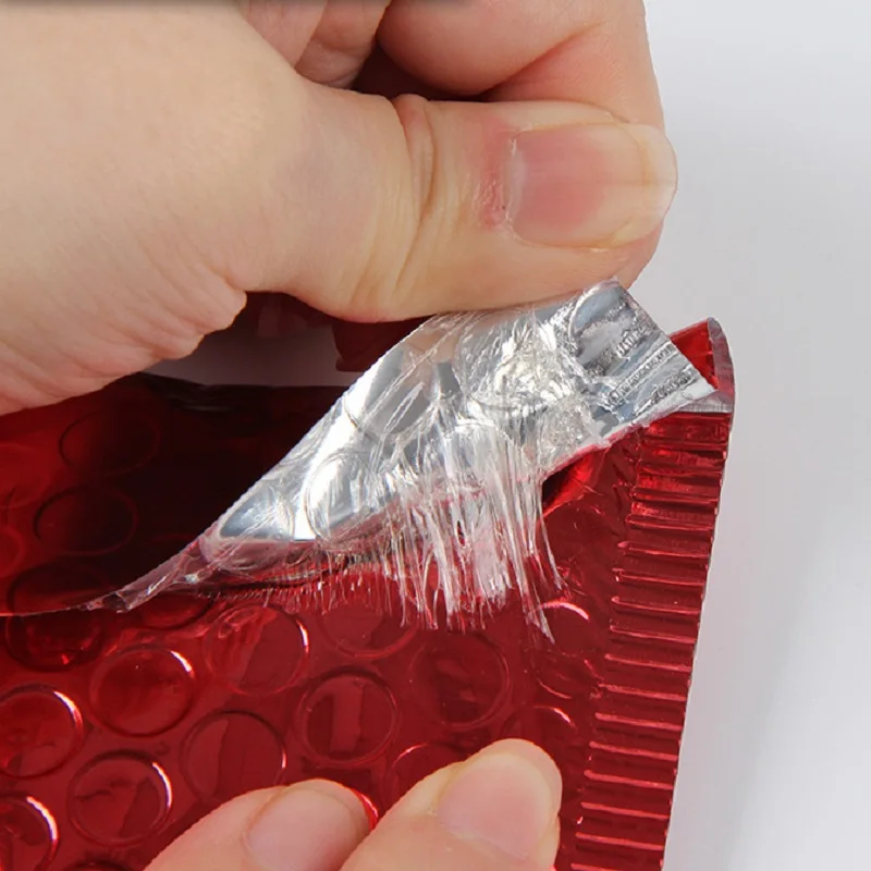 Kup 50 Sztuk/paczka Czerwone Koperty Z Folii Aluminiowej Koperty Z Folią Bąbelkową Koperty Bąbelkowe
