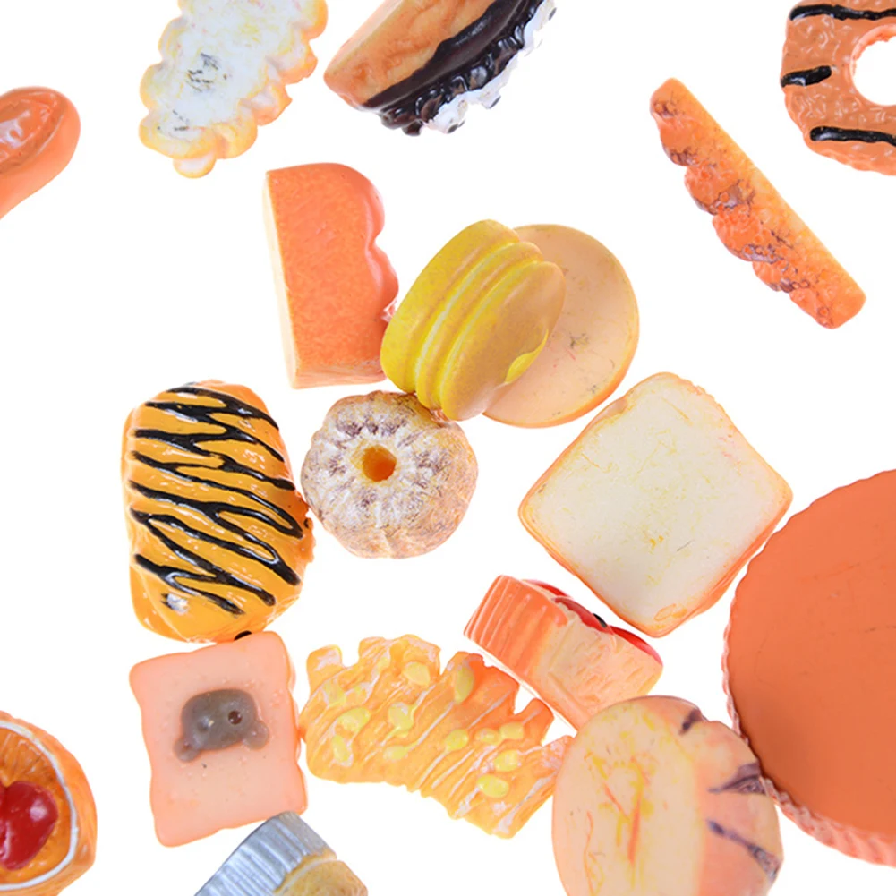 

10PCS Dollhouse Bread Artificial Bread Ornament Food Model Pretend Toy Dollhouse Kitchen Toys Miniature Safety Food Sets