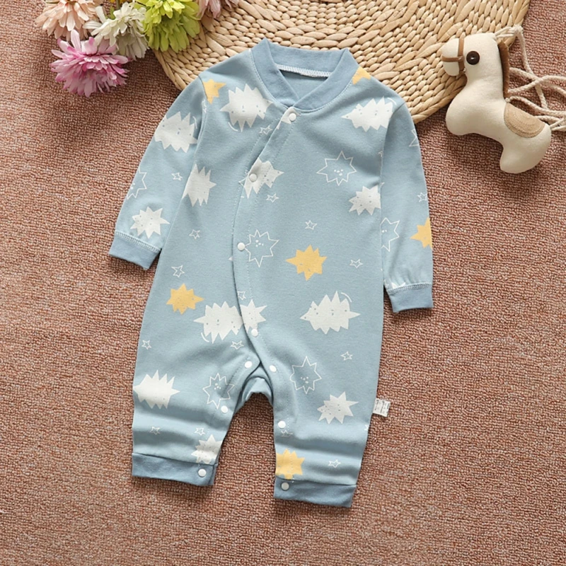 Newborn 0-12M Baby Girl Clothes Boy Romper Infant Toddler Floral Print New Autumn Long Sleeve Kids Jumpsuit | Мать и ребенок