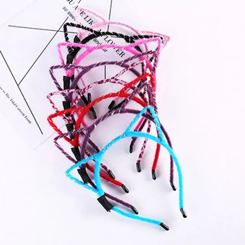 С заячьими ушками с украшением в виде кошачьих ушек светодиодный повязка на