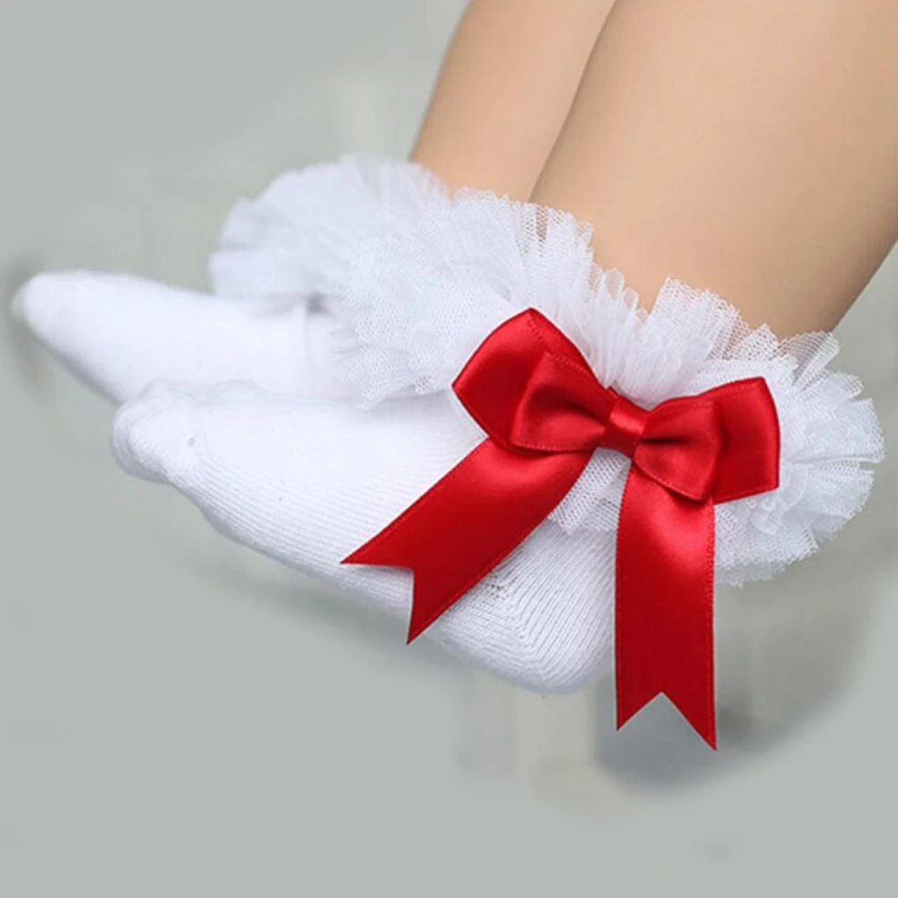

1 Pair Toddlers Kids Girls Lace Socks Princess Nice bow Lace Soft Cotton Breathable Casual Socks Hosiery Girl Baby Gifts