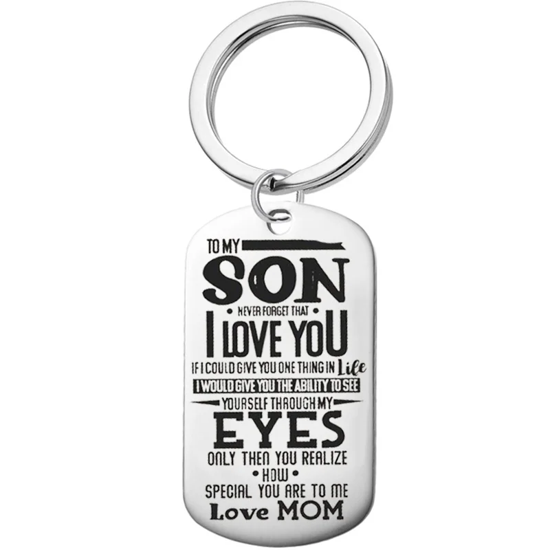 Креативный новый продукт для моего сына... Брелок с надписью Love Mom из нержавеющей