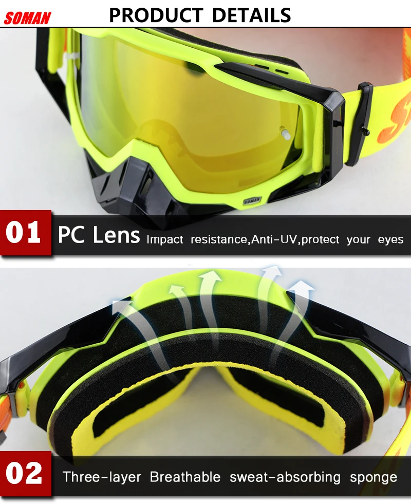 Очки для мотокросса SM11, защита от ультрафиолета, защита от ветра от AliExpress WW