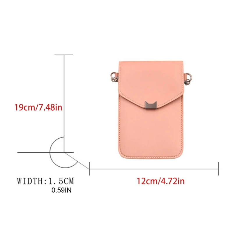 

50LD Lightweight Leather Phone Purse, Small Crossbody Bag Mini Cell Phone Pouch Shoulder Bag with Chain Strap for Women