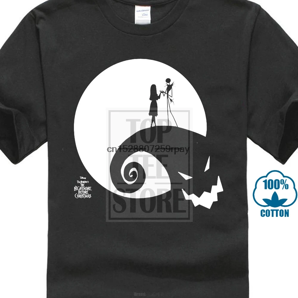 

Mens Official Nightmare Before Christmas Moon Oogie Boogie Print T Shirt