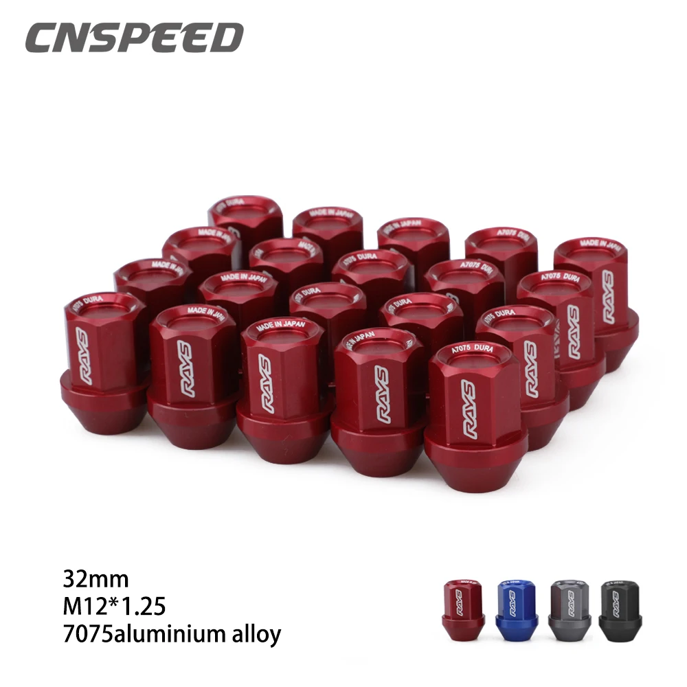 

HEX 19mm 20pcs Aluminum M12x1.5 M12x1.25 Wheel Lug Nuts 32mm Length Racing Lug Nut Racing Forged Jdm Style Car Modification