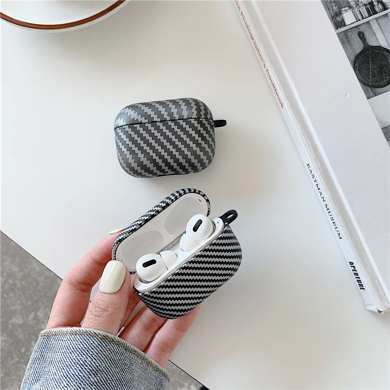 

Cool Carbon Fiber Pattern Ultra Slim Case for AirPods Pro 2 1 Matte UV Cover Bag