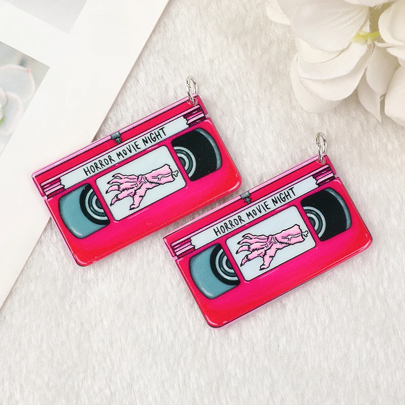 12Pcs Pastel Goth Halloween Charms Spooky TV Horror Movie Acrylic Jewlery Findings For Earring Necklace Diy Making - купить по