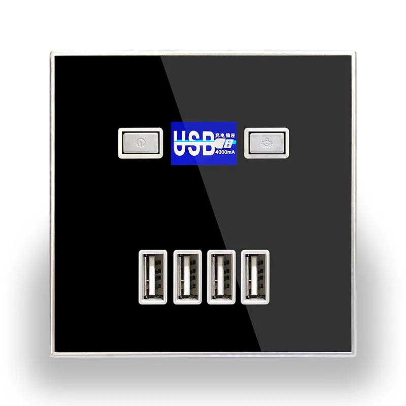 Бесплатная доставка USB 5 В 4A настенная розетка зарядное устройство держатель 86 мм