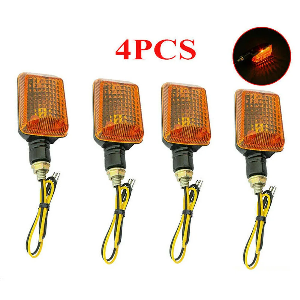 

4 Pcs Motorcycle Turn Signals Lights Parts Area Lighting Lamps Blinker Black Yellow Shell Lights Motorcycle Parts For Scooter