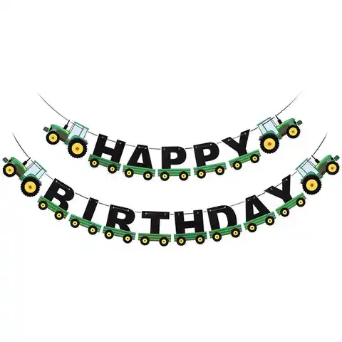 Трактор баннер на день рождения с трактор овсянки гирлянды для трактора для дня рождения украшения, товары для вечеринки для вечеринки, дня ...