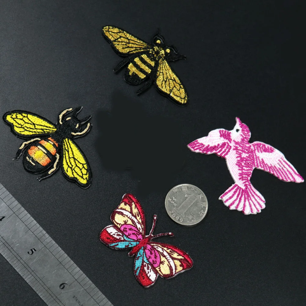 Горячая Распродажа насекомых с аппликацией и вышивкой платье приклеивающиеся