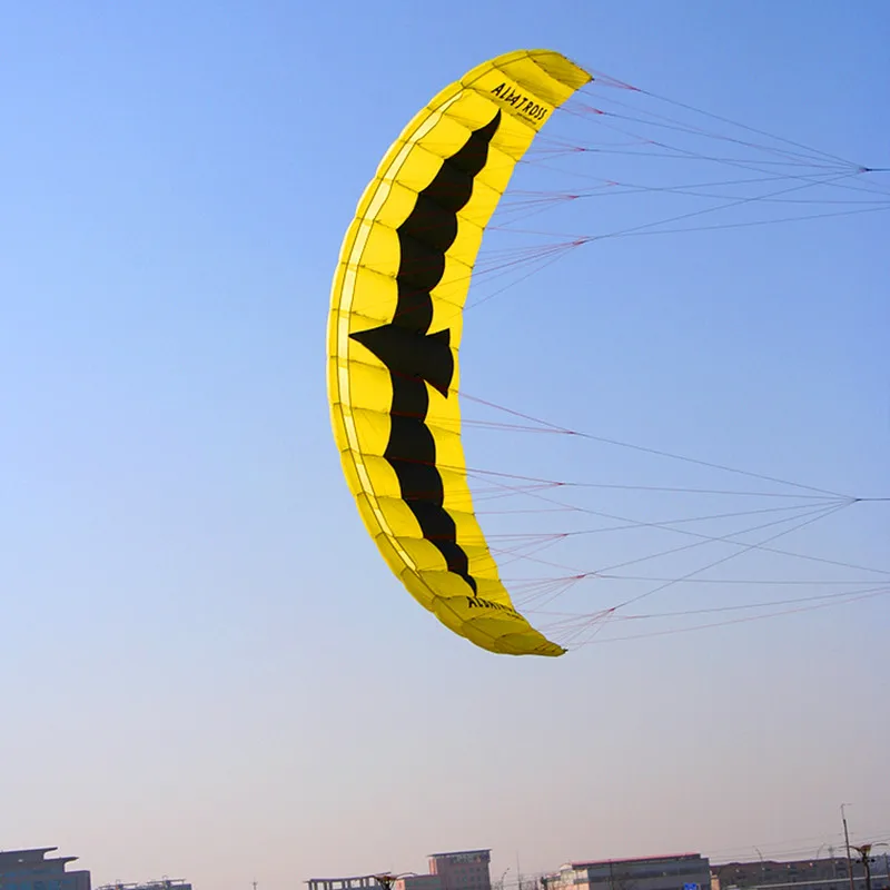 

free shipping high quality 5 square meters quad line power kite parafoil kiteboard with control bar line kite surfing hcxkite