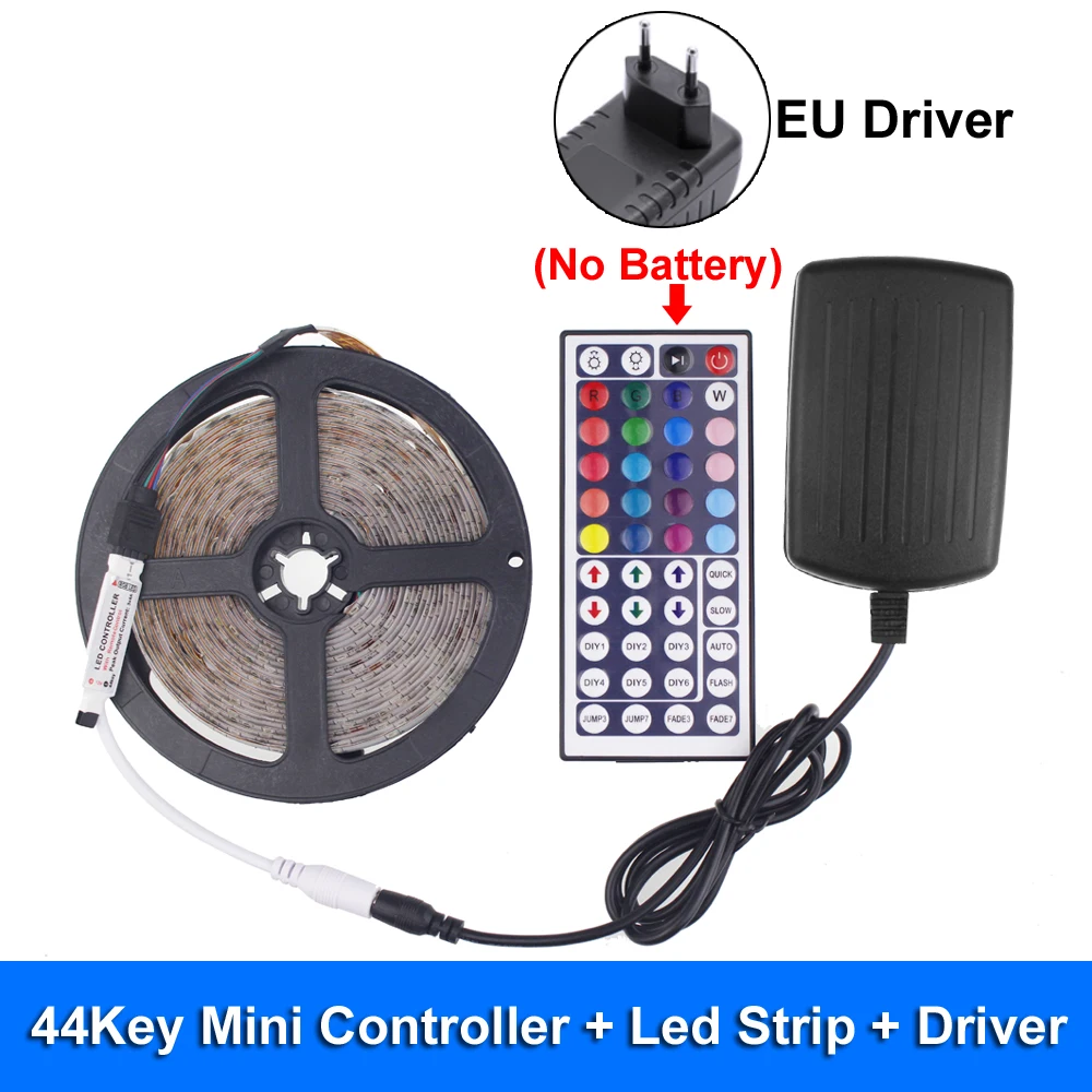 44key-mini-EU Rgb Светодиодная лента Водонепроницаемая SMD 3528 2835 5050 гибкая светодиодная лента 12v Диодная Лента светодиодная лента с wifi пультом дистанционного управления - Испускаемый цвет: 44key-mini-EU
