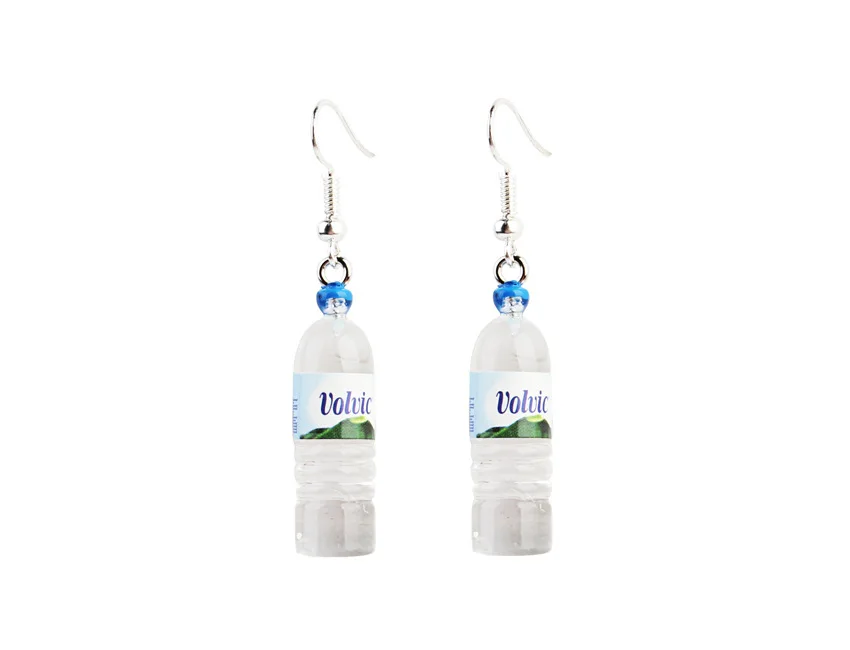 Забавные висячие серьги в виде бутылки питьевой воды милая бутылка для напитков