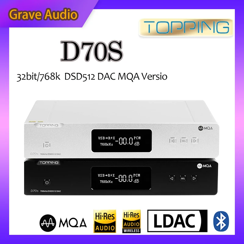 Топпинг D70S MQA декодер 2 * AK4497 Bluetooth 5 0 32Bit/768K DSD512 высокого разрешения USB DAC с пультом