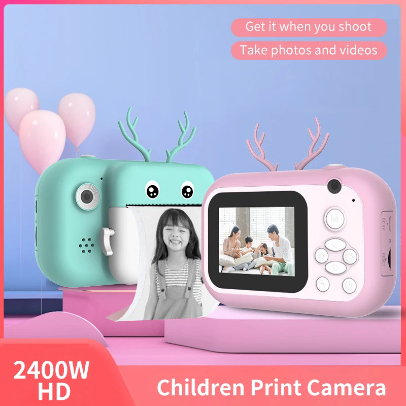 

Детская камера детская камера мгновенная печать камера цифровая видеокамера с термобумагой для детей подарок на день рождения Рождество