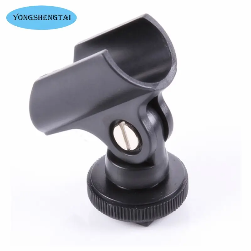 

Microphone Clip Stand 19mm Plastic Mic Holder Clip with Hot Shoe For DSLR Camera