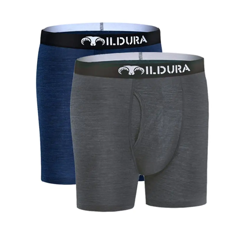 Pack E(Navy Gray) Мериносовая шерсть, мужское нижнее белье, мужские боксеры, Трусы из мериносовой шерсти, влагоотводящее дышащее мягкое нижнее белье, размер S-2XL 160 г - Цвет: Pack E(Navy Gray)