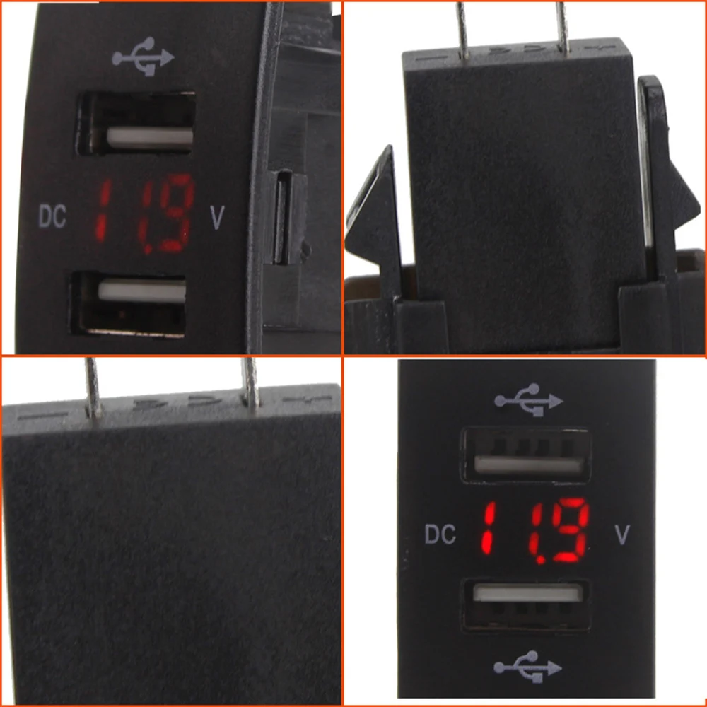 12V 24V устройство для автомобиля с двумя портами USB Зарядное устройство Порты и разъёмы Авто адаптер светодиодный вольтметр гнездо для Honda CIVIC CROSSTOUR CRV ODYSSEY