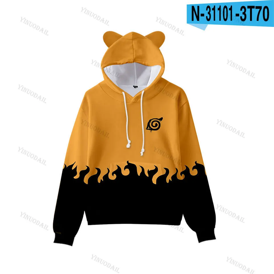 

Anime Naruto Sweatshirts Hoodies Kids Children Cosplay Costume Jacket Woman Cat Ear Hoodie Top