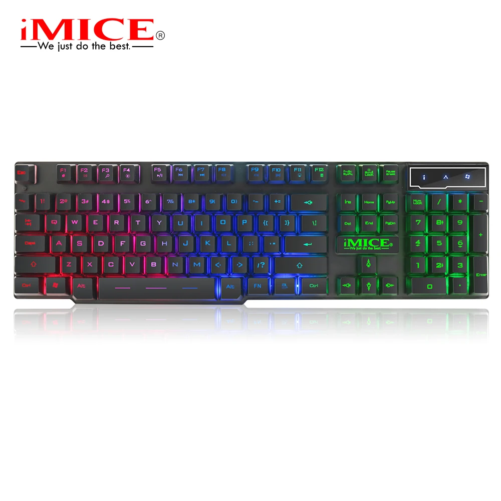Игровая клавиатура iMice AK600 с RGB подсветкой Водонепроницаемая USB 104 кнопками для
